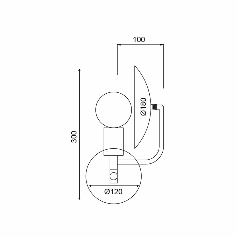 Απλίκα Τοίχου Aca Gemini V362981W Brass Home Φωτιστικά Spitishop