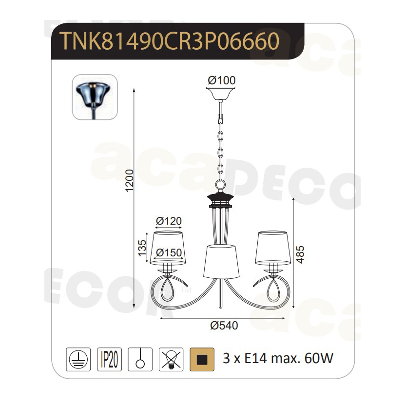 Φωτιστικό Οροφής Πολύφωτο Aca Basilico Tnk81490Cr5P Chrome White Home Φωτιστικά Spitishop