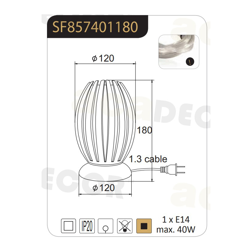 Πορτατίφ Aca Homo Sf8574 Clear Home Φωτιστικά Επιτραπέζια Spitishop