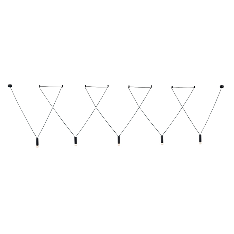 Φωτιστικό Οροφής Πολύφωτο Aca Teres YL22P5BK Black