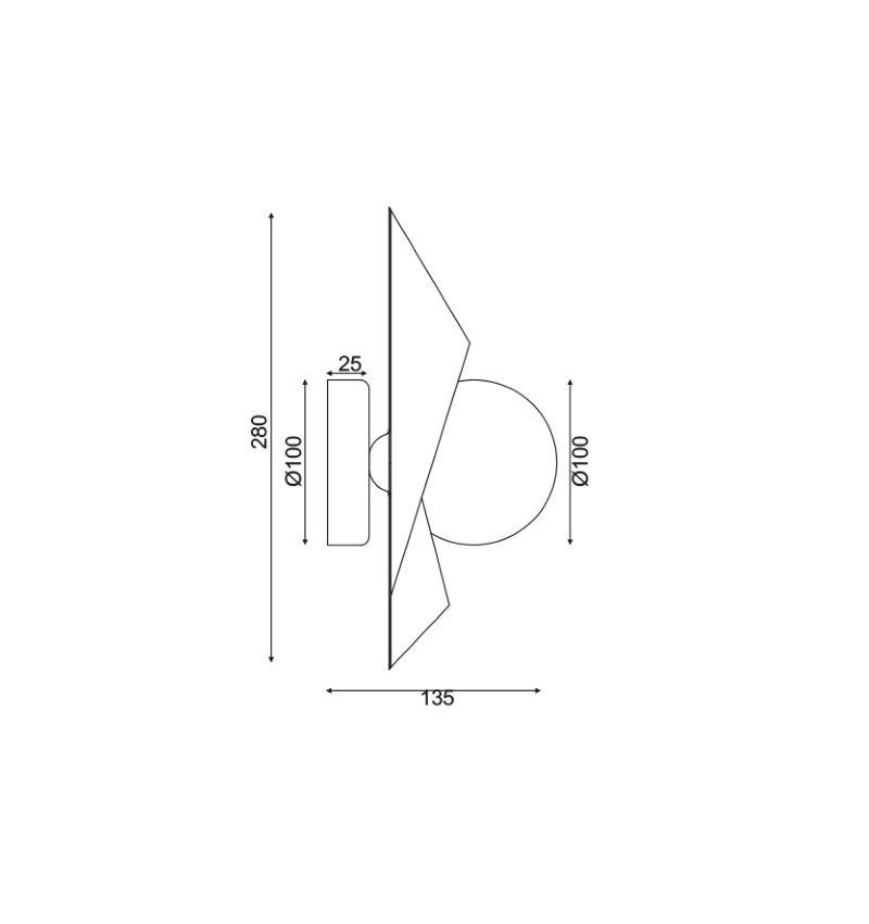 Απλίκα Τοίχου Aca Polygon Hl42591W28Bg Home Φωτιστικά Spitishop