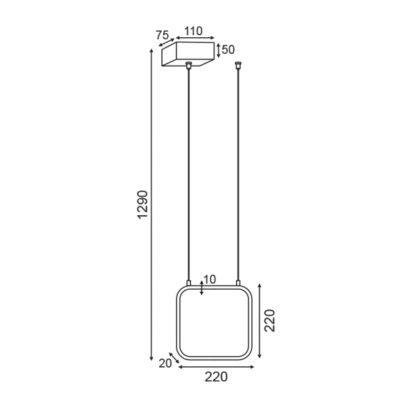 Φωτιστικό Οροφής Μονόφωτο LED Aca Symetria V30LEDP22BK Black
