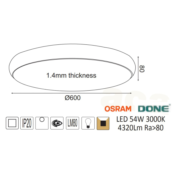 Φωτιστικό Πλαφονιέρα LED Aca Kallista V27LEDC60WH White