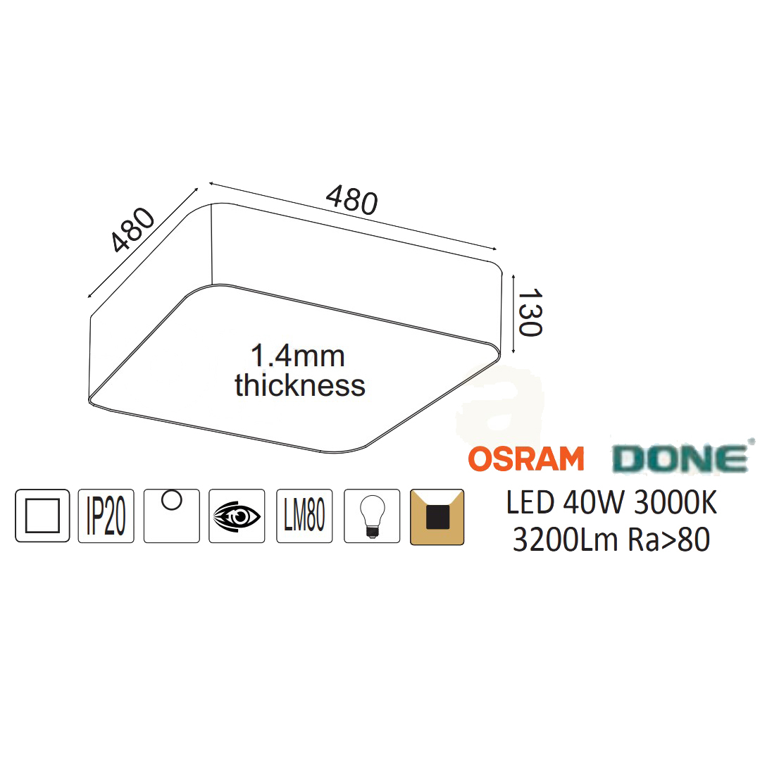 Φωτιστικό Πλαφονιέρα Led Aca Emery V28Ledc48Wh White Home Φωτιστικά Οροφής Spitishop