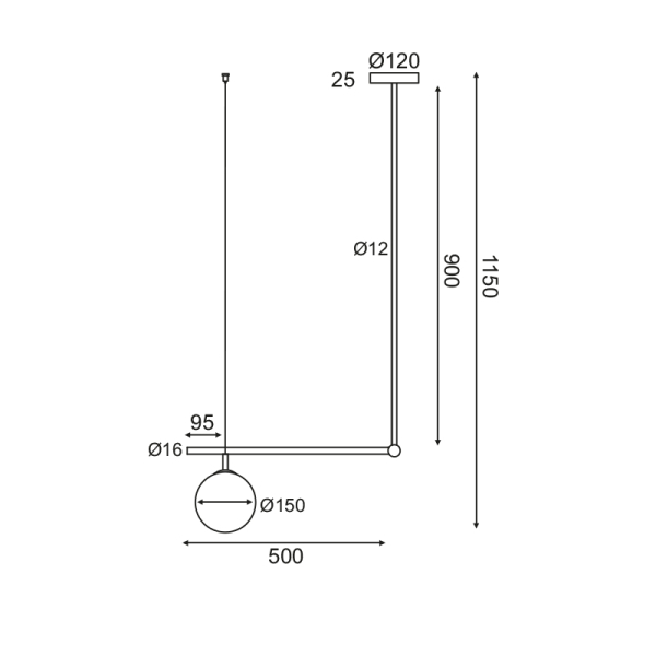 Φωτιστικό Οροφής Μονόφωτο Aca Thetis V360501P Brass