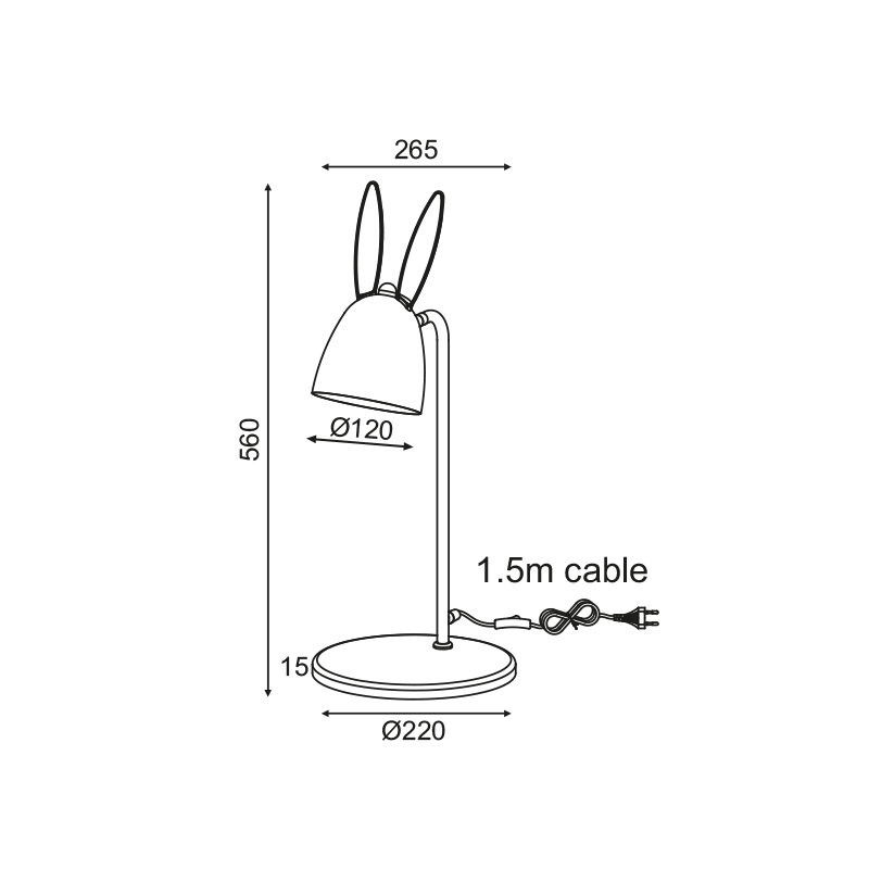 Παιδικό Πορτατίφ Aca Bunny Zm71T56P Home Φωτιστικά Παιδικά Spitishop