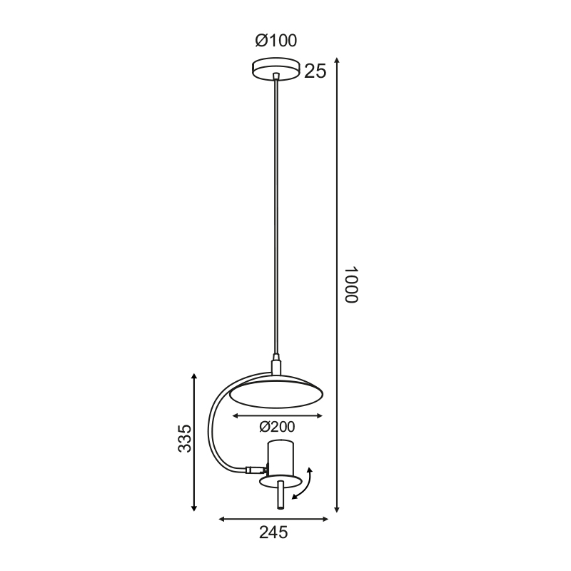 Φωτιστικό Οροφής Μονόφωτο Aca Parachute Zm931P25B Black Home Φωτιστικά Spitishop