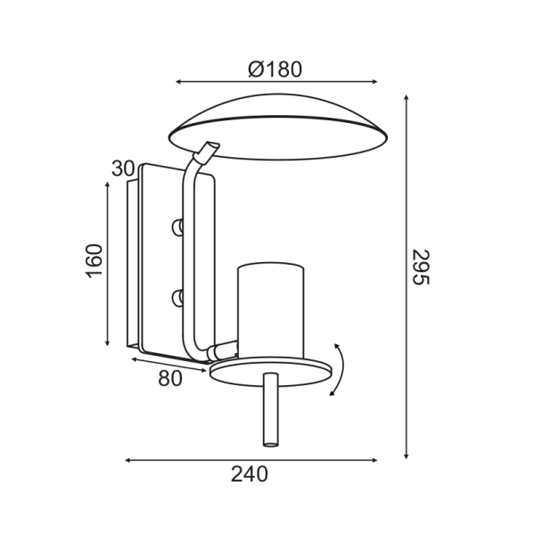 Απλίκα Τοίχου Aca Parachute ZM931W30W White