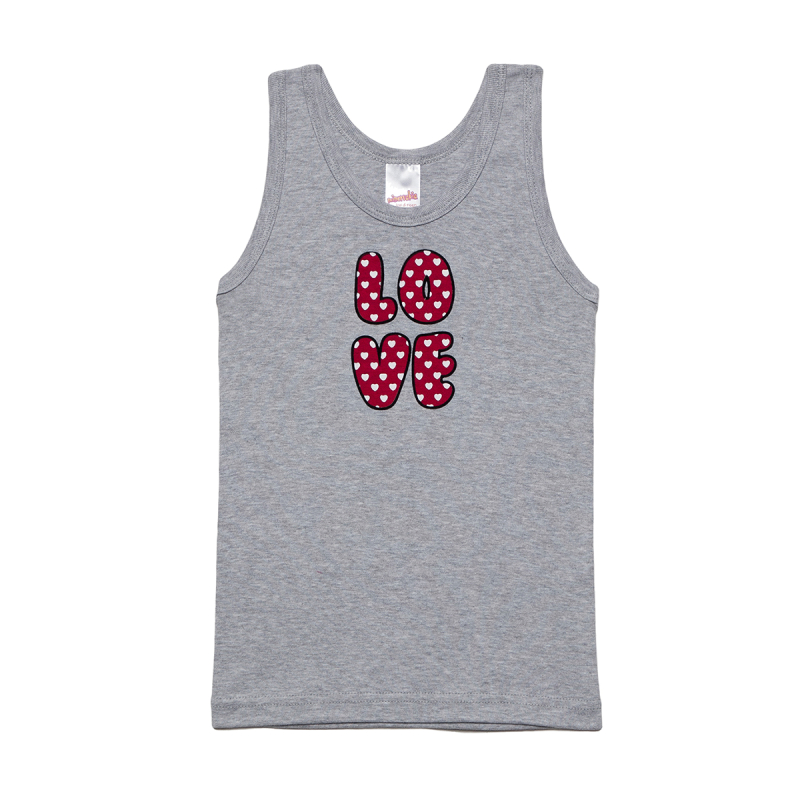 Φανελάκι Παιδικό Αμάνικο Minervakia Love Hearts 42093-033 Γκρι