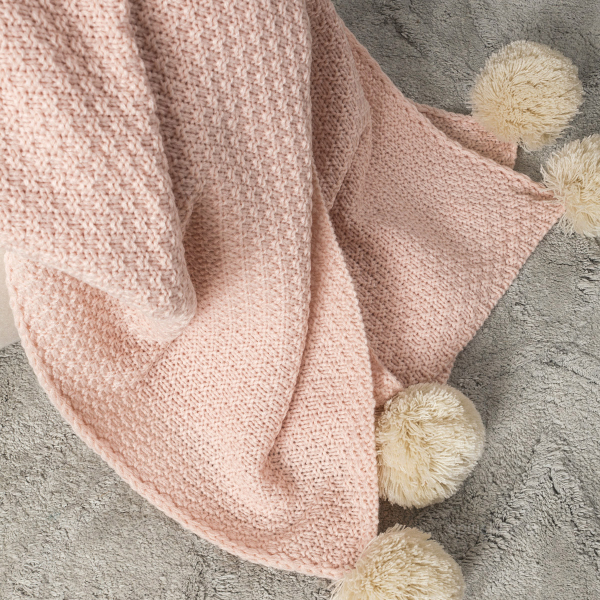Κουβέρτα Πλεκτή Κούνιας (110x140) Nima Baby Braid Salmon