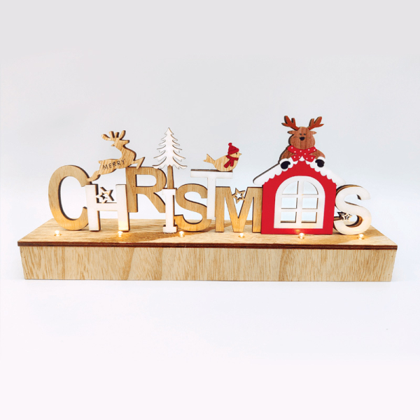 Χριστουγεννιάτικο Διακοσμητικό Με Led Aca Wooden Xmas Sign X06611244