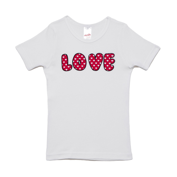 Φανέλα Παιδική Κοντομάνικη Minervakia Love Hearts 42092-005 Λευκή