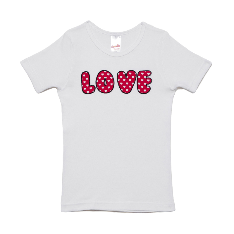 Φανελάκι Παιδικό Κοντομάνικο Minervakia Love Hearts 42092-005 Λευκή