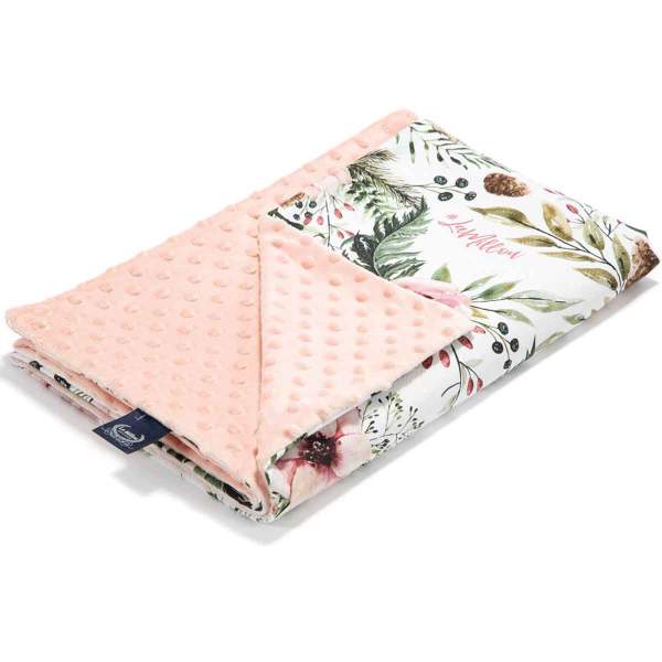 Κουβέρτα Minky Αγκαλιάς (80x100) La Millou Wild Blossom Minky Powder Pink