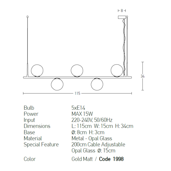 Φωτιστικό Οροφής Πολύφωτο Zambelis 1998 Gold Matt