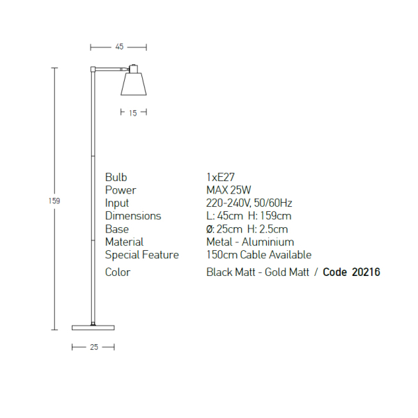 Φωτιστικό Δαπέδου Zambelis 20216 Black Matt
