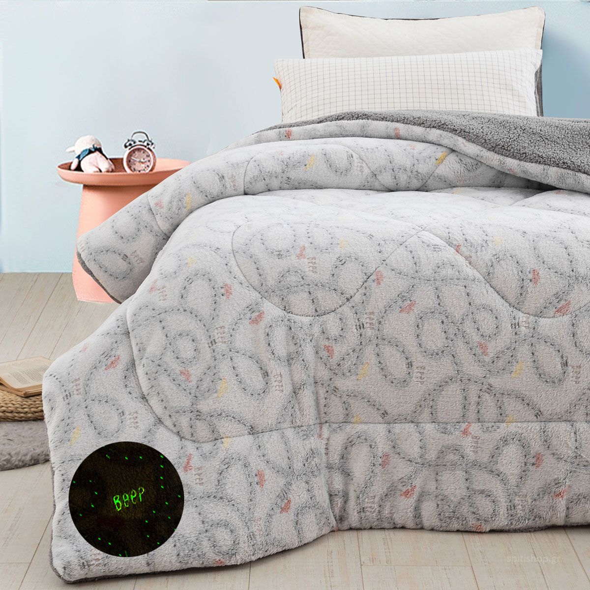 Palamaiki Φωσφοριζέ Κουβερτοπάπλωμα Μονό (160x220) Palamaiki Luminous Trip