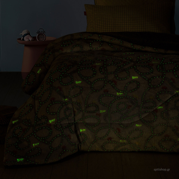 Φωσφοριζέ Κουβερτοπάπλωμα Μονό (160x220) Palamaiki Luminous Trip