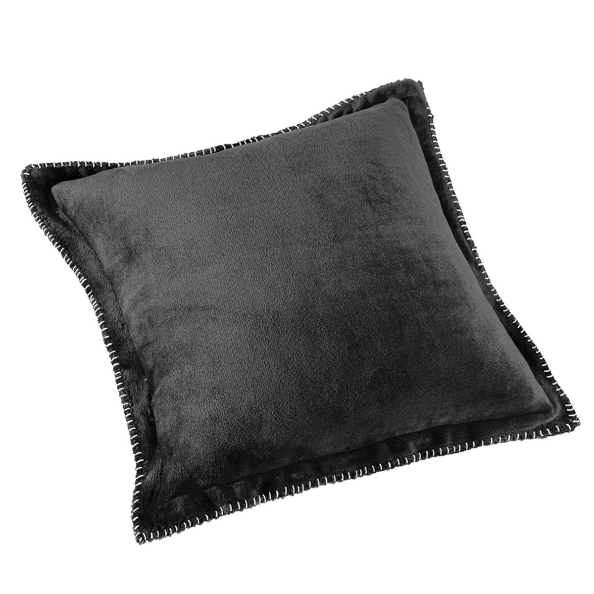 Κουβέρτα Fleece Μονή (160X220) + Διακοσμητική Μαξιλαροθήκη (Σετ) Guy Laroche Velvet Anthracite Home Λευκά Είδη Κρεβατοκάμαρας Κουβέρτες Μονές 