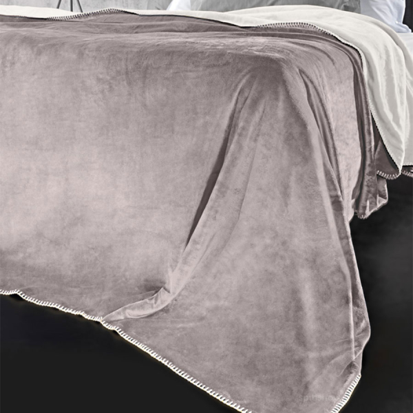 Κουβέρτα Fleece Μονή (160x220) + Διακοσμητική Μαξιλαροθήκη (Σετ) Guy Laroche Velvet Melanze