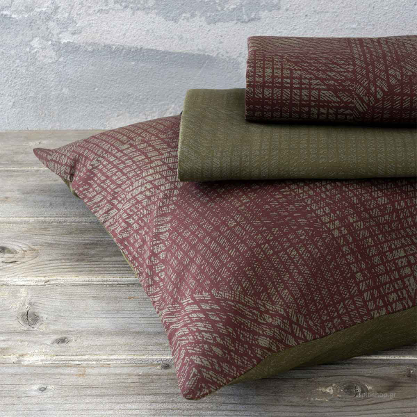 Σεντόνια Μονά (Σετ) Nima Bed Linen Jayla Wine Red