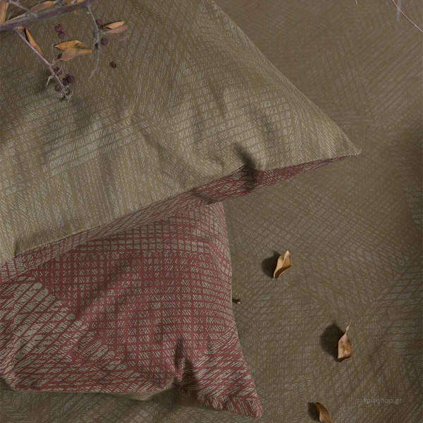 Σεντόνια Μονά (Σετ) Nima Bed Linen Jayla Wine Red