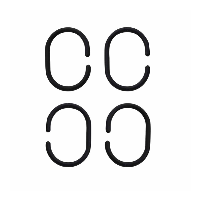 Κρίκοι Κουρτίνας Μπάνιου 12τμχ Estia Μαύρο 02-10676