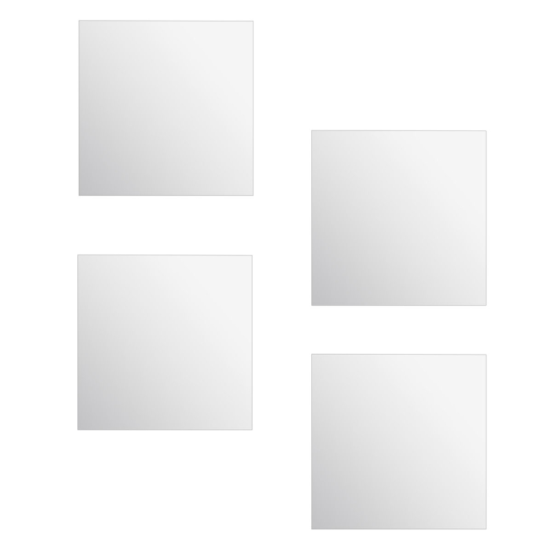Διακοσμητικοί Καθρέφτες Τοίχου Αυτοκόλλητοι (Σετ 4τμχ) A-S Square 121121A