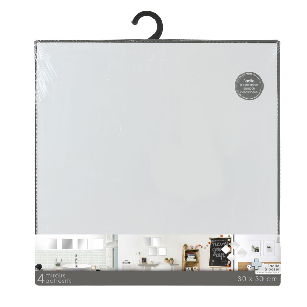 Διακοσμητικοί Καθρέφτες Τοίχου Αυτοκόλλητοι (Σετ 4τμχ) A-S Square 121121A