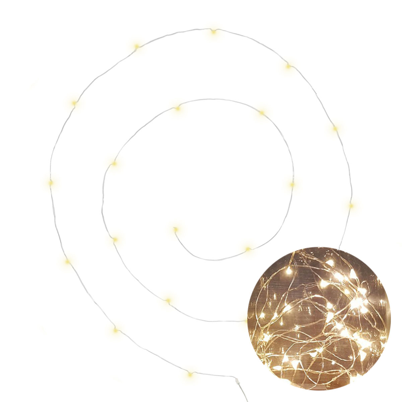 Διακοσμητική Γιρλάντα Μπαταρίας Με 20 MicroLED Φωτάκια A-S Silver 155585