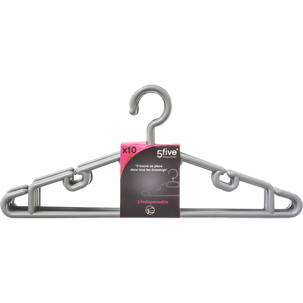 Κρεμάστρες Ρούχων (Σετ 10τμχ) F-V Grey 151546A