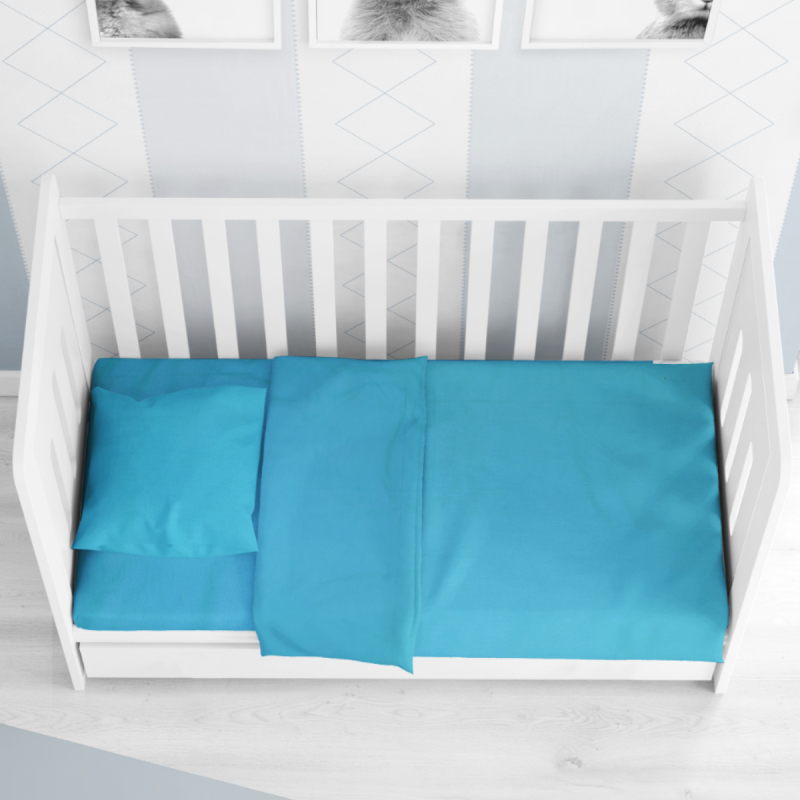 Σεντόνια Κούνιας (Σετ) Dimcol Solid Turquoise 493