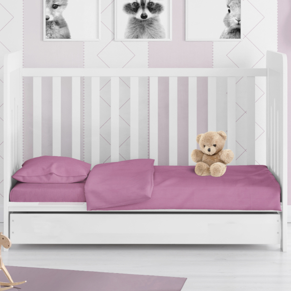 Παπλωματοθήκη Κούνιας (120x160) Dimcol Solid Lila 492