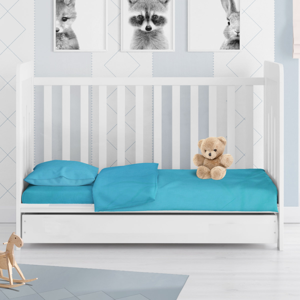Παπλωματοθήκη Κούνιας (120X160) Dimcol Solid Turquoise 493 Home Βρεφικά Προίκα Μωρού Παπλωματοθήκες Βρεφικές Spitishop