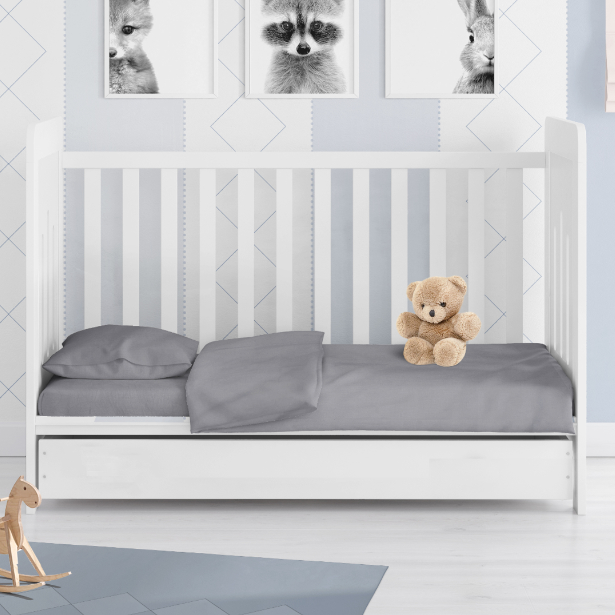 Παπλωματοθήκη Κούνιας (120X160) Dimcol Solid Dark Grey 495 Home Βρεφικά Προίκα Μωρού Παπλωματοθήκες Βρεφικές Spitishop