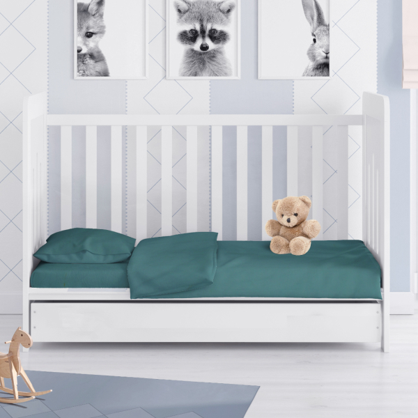 Σεντόνι Κούνιας Με Λάστιχο (70x140+15) Dimcol Solid Petrol 494