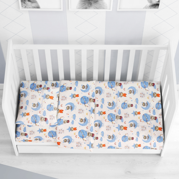 Σεντόνι Κούνιας Με Λάστιχο (70x140+15) Dimcol Reach The Stars Sky Blue 191