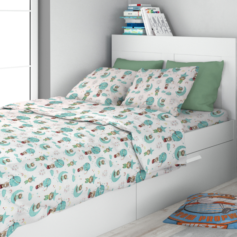 Σεντόνια Μονά (Σετ 3τμχ) Dimcol Reach The Stars Green 192