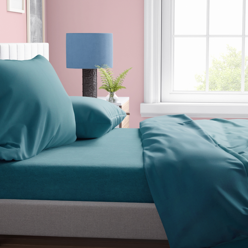 Σεντόνια Υπέρδιπλα (Σετ 240x270) Dimcol Solid Petrol 494