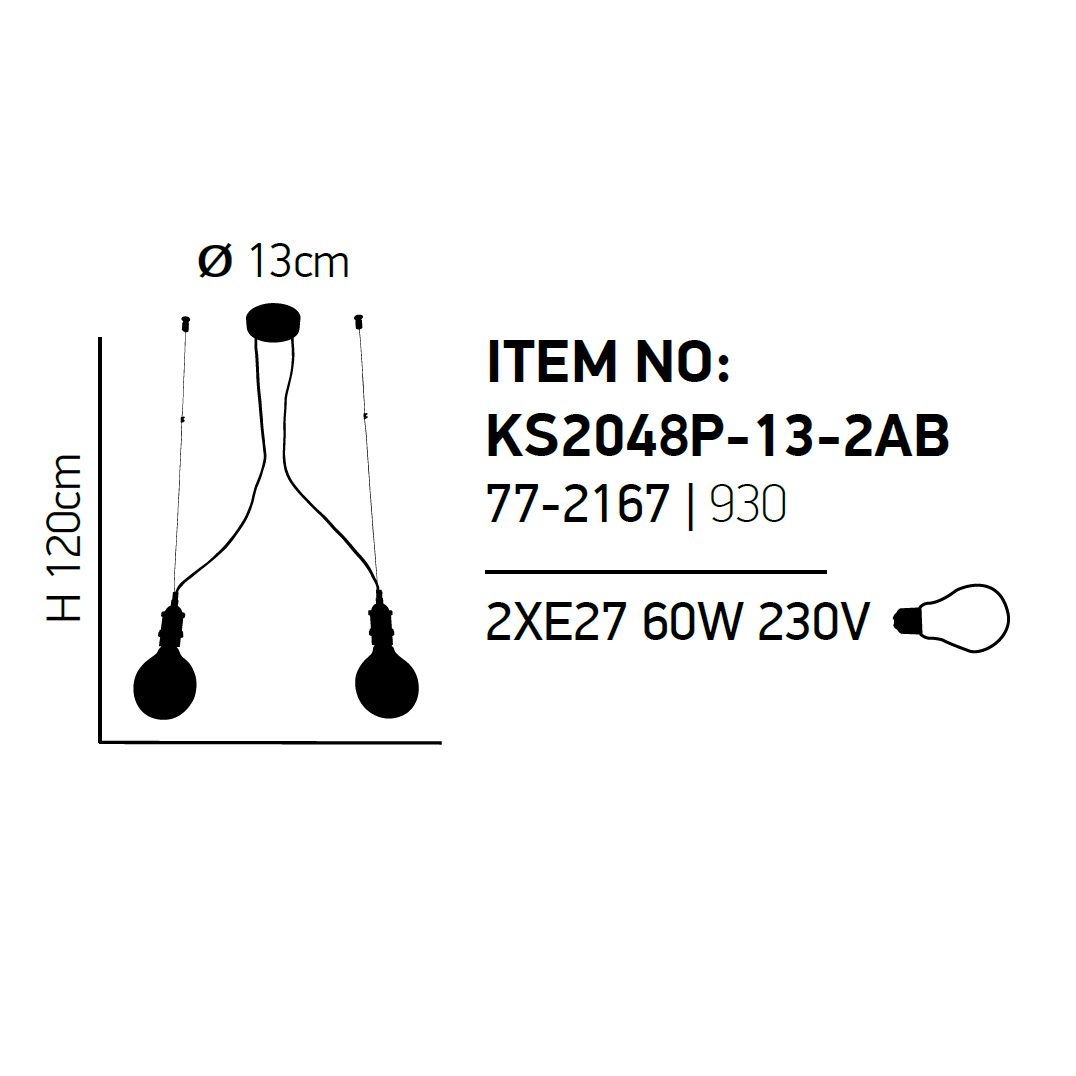 Φωτιστικό Οροφής Δίφωτο Homelighting Magnum 77-2167 Bronze Home Φωτιστικά Spitishop