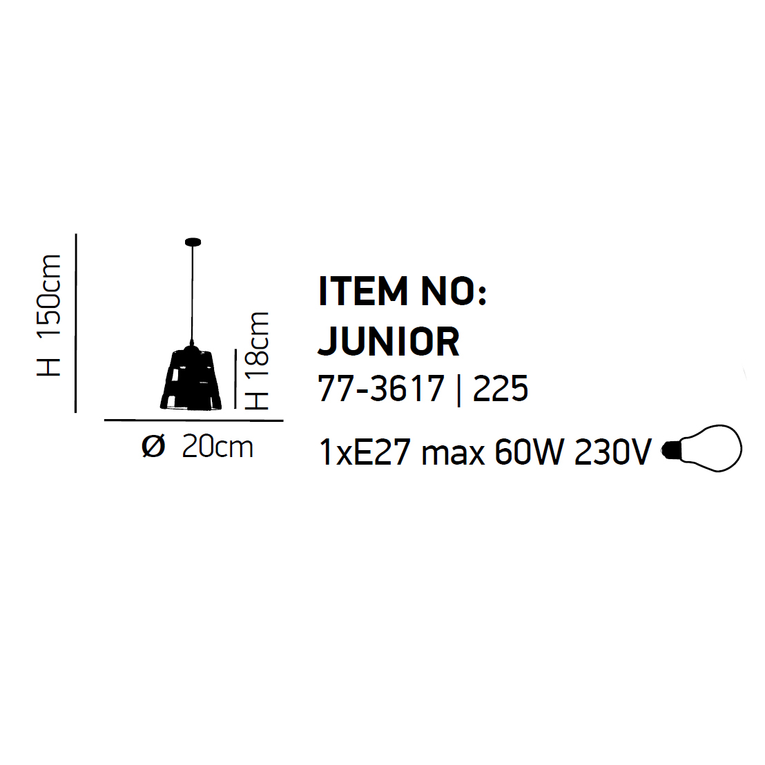 Φωτιστικό Οροφής Μονόφωτο Homelighting Trumpet 77-3617 Black Rope Home Φωτιστικά Spitishop