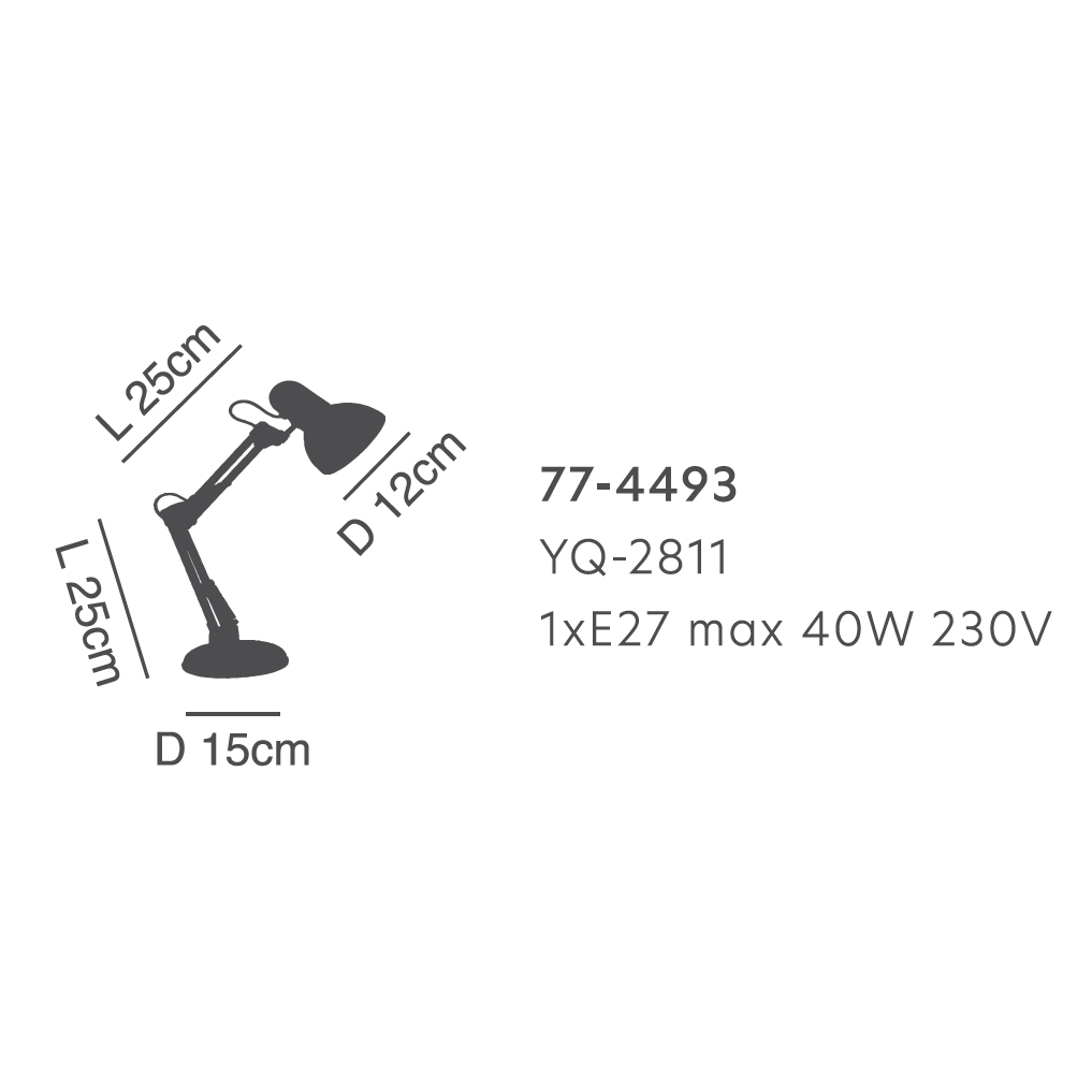 Πορτατίφ Homelighting Clark 77-4493 Black Home Φωτιστικά Επιτραπέζια Spitishop