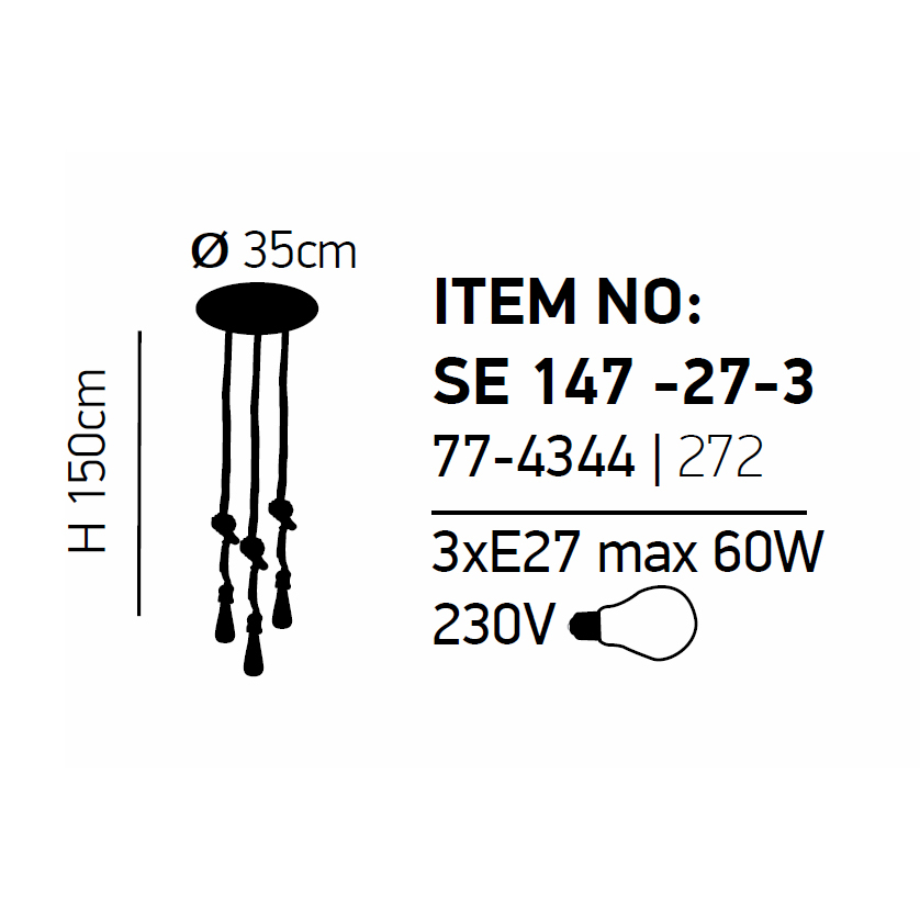Φωτιστικό Οροφής Τρίφωτο Homelighting Maya 77-4344 Black Home Φωτιστικά Spitishop