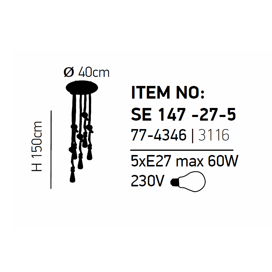 Φωτιστικό Οροφής Πολύφωτο Homelighting Maya 77-4346 Black Home Φωτιστικά Spitishop