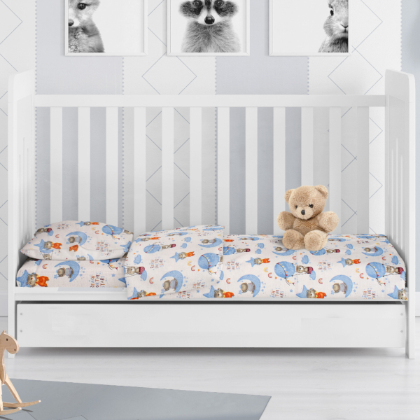 Σεντόνι Λίκνου Επίπεδο (80x110) Dimcol Reach The Stars Sky Blue 191