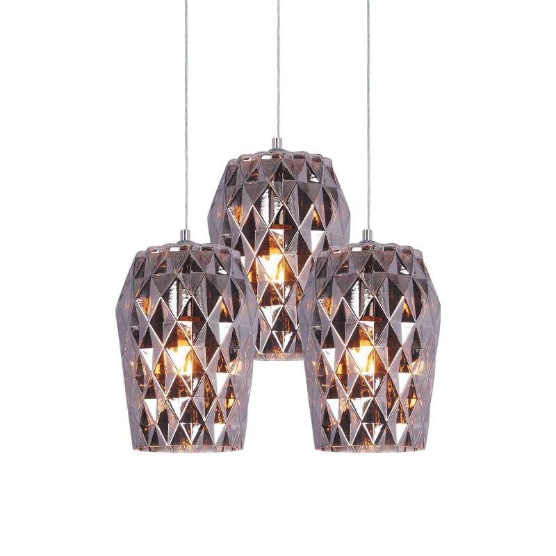 Φωτιστικό Οροφής Τρίφωτο Homelighting Luca 77-3722 Smoked Grey