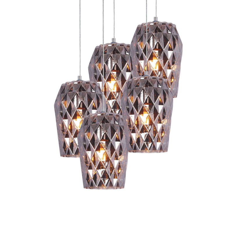 Φωτιστικό Οροφής Πολύφωτο Homelighting Luca 77-3724 Smoked Grey