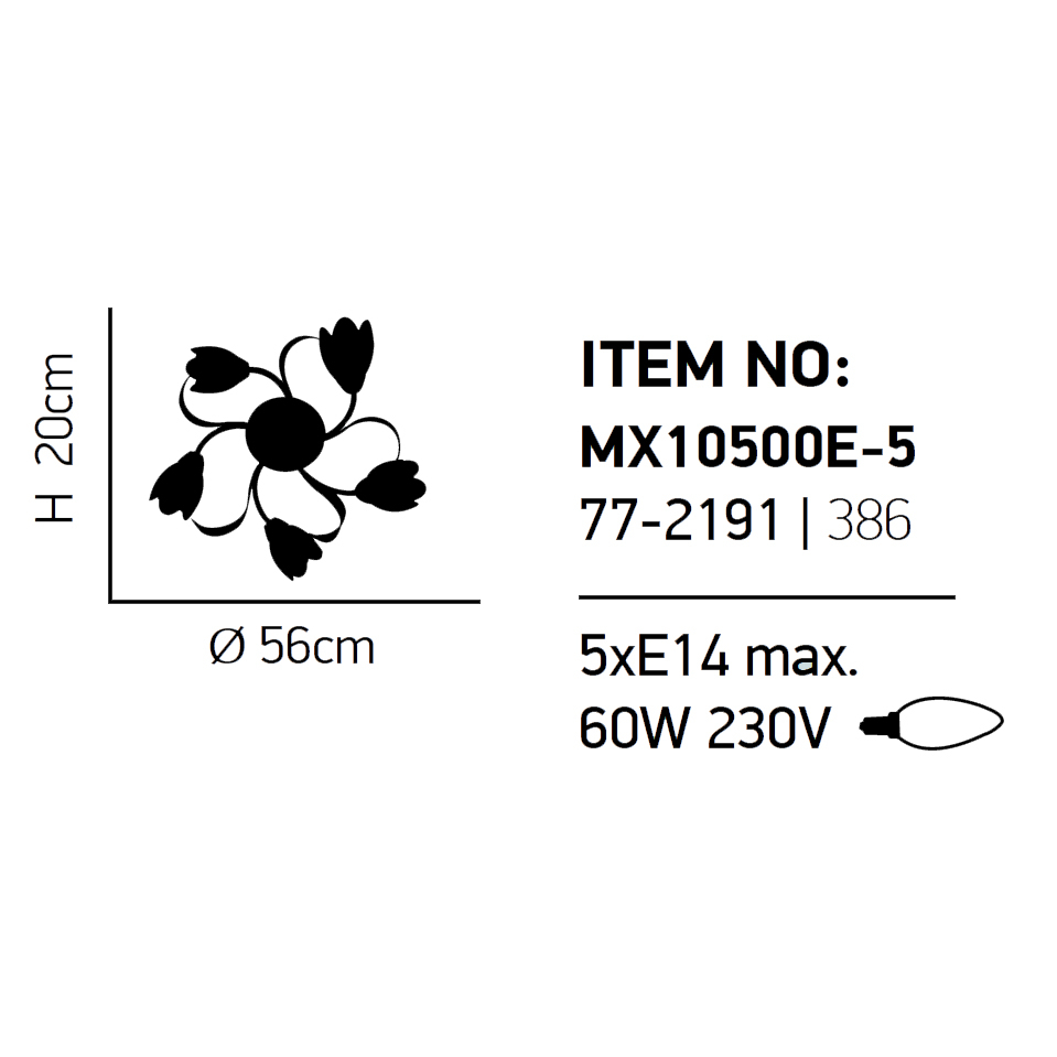 Φωτιστικό Οροφής Πολύφωτο Homelighting Caren 77-2191 White Home Φωτιστικά Spitishop