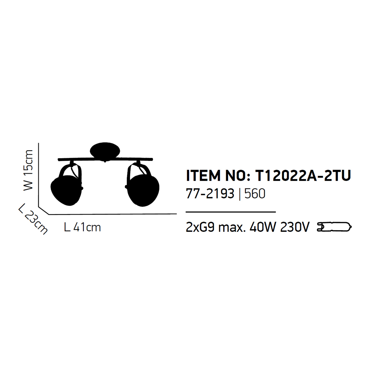 Σποτ Δίφωτο Homelighting Juno 77-2193 White Home Φωτιστικά Οροφής - Τοίχου Spitishop