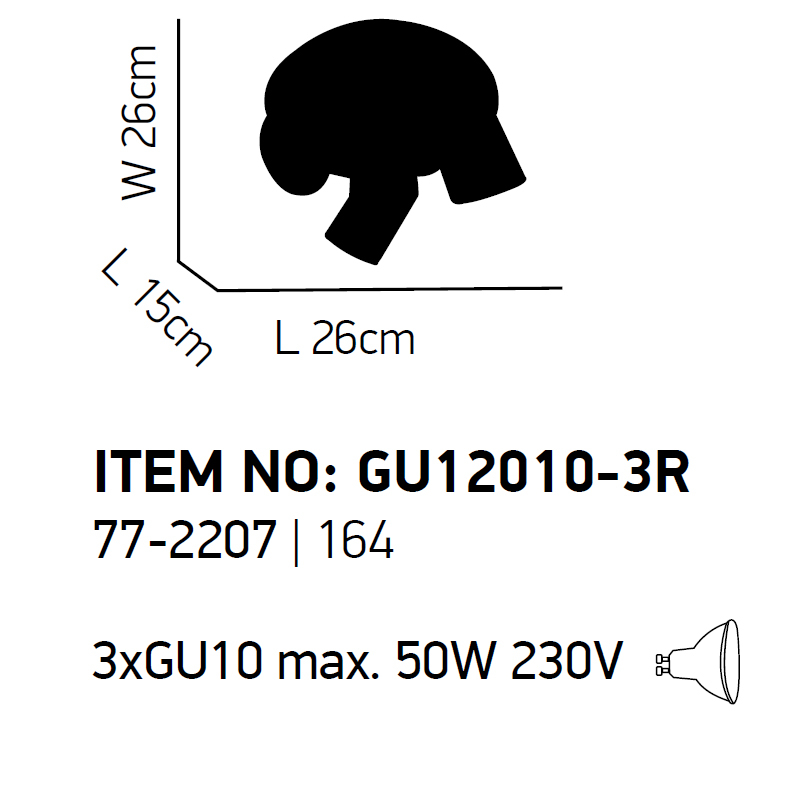 Σποτ Τρίφωτο Homelighting Ronto 77-2207 Chrome Home Φωτιστικά Οροφής - Τοίχου Spitishop